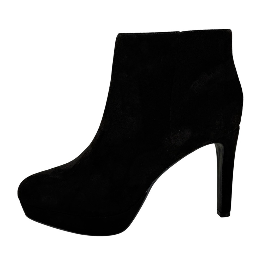 BCBGeneration Jeanne Black Microsuede Womens Heel Ankle Boots Size 11M - Picture 3 of 11